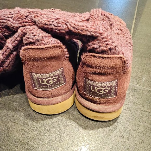 UGG Over the Knee Knit Boots - Mulberry Color - Women's Size 39 EU - Picture 2 of 7